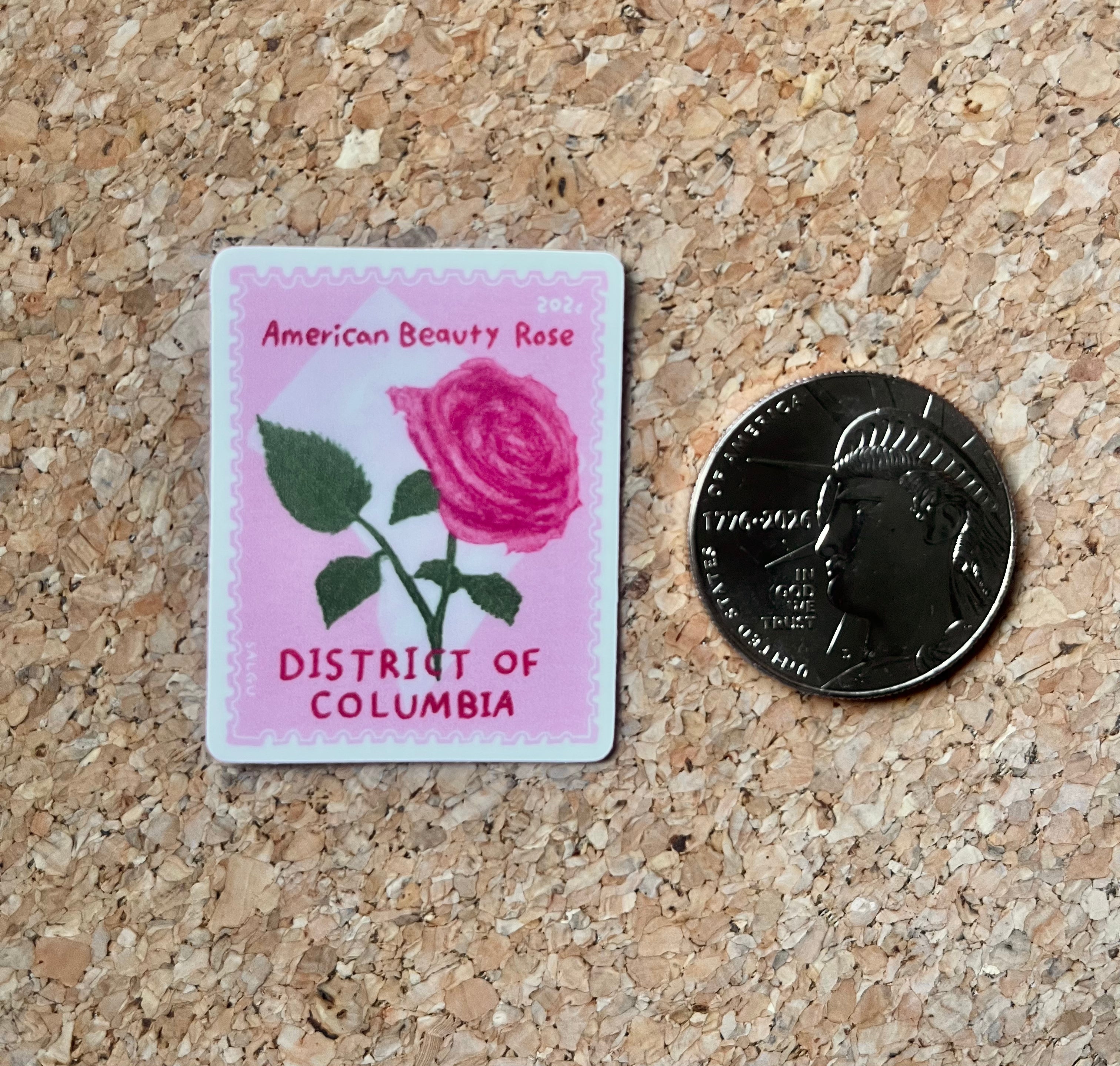 Washington DC National Flower American Beauty Sticker