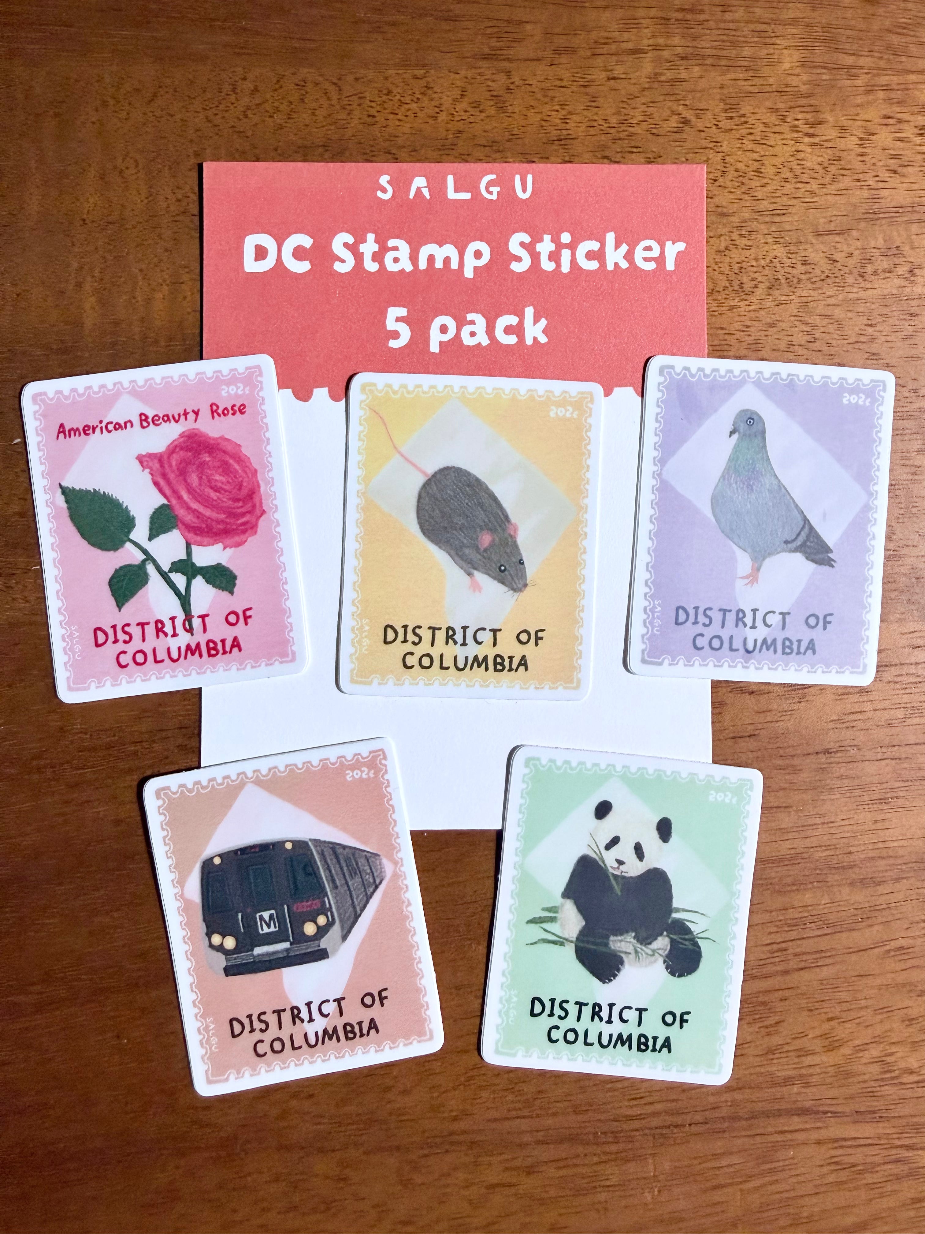 DC Stamp Sticker 5 Pack