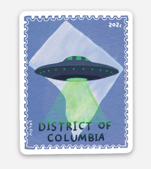 UFO Stamp Sticker