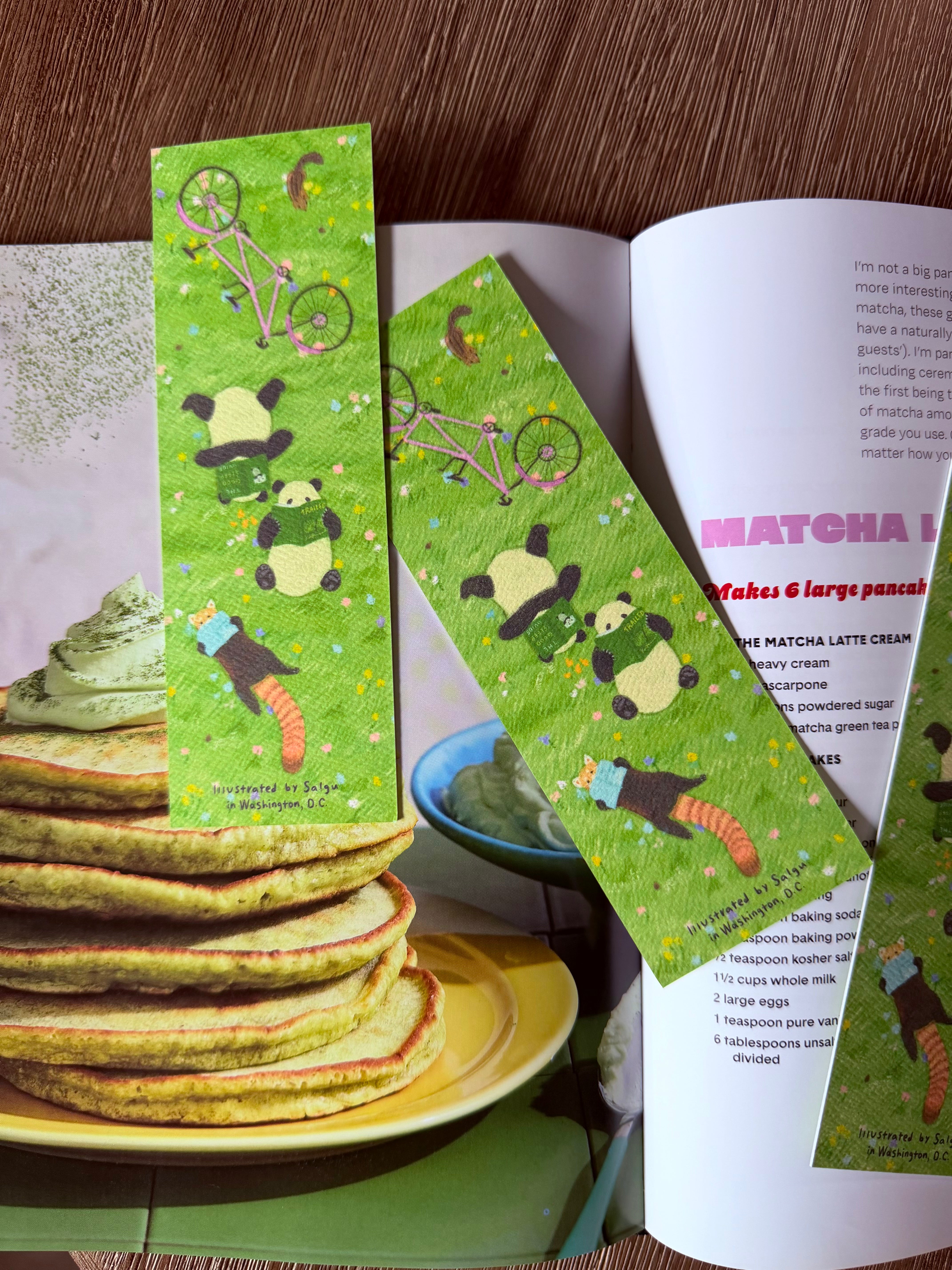 Pandas on a book-nic Bookmark