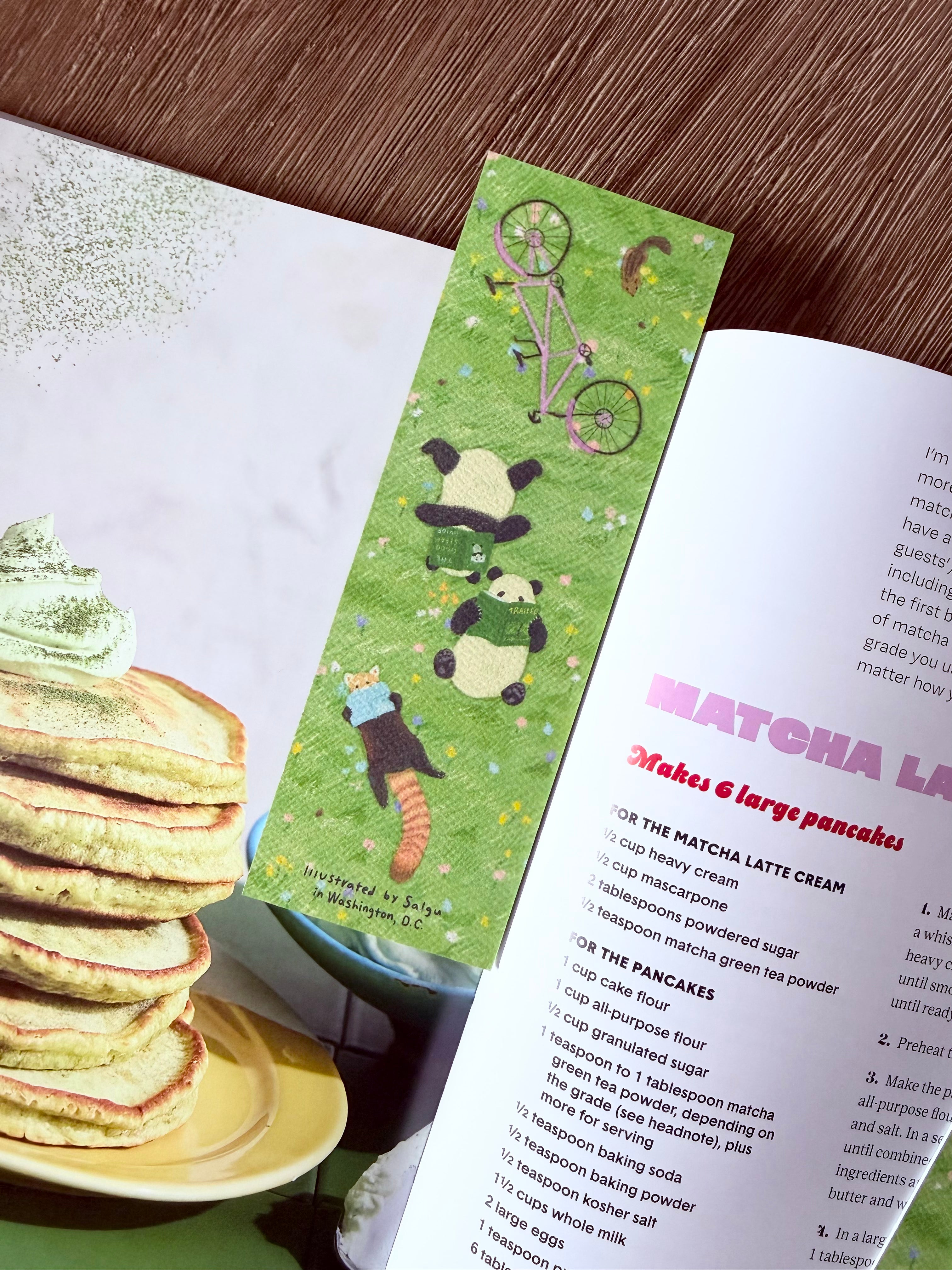 Pandas on a book-nic Bookmark