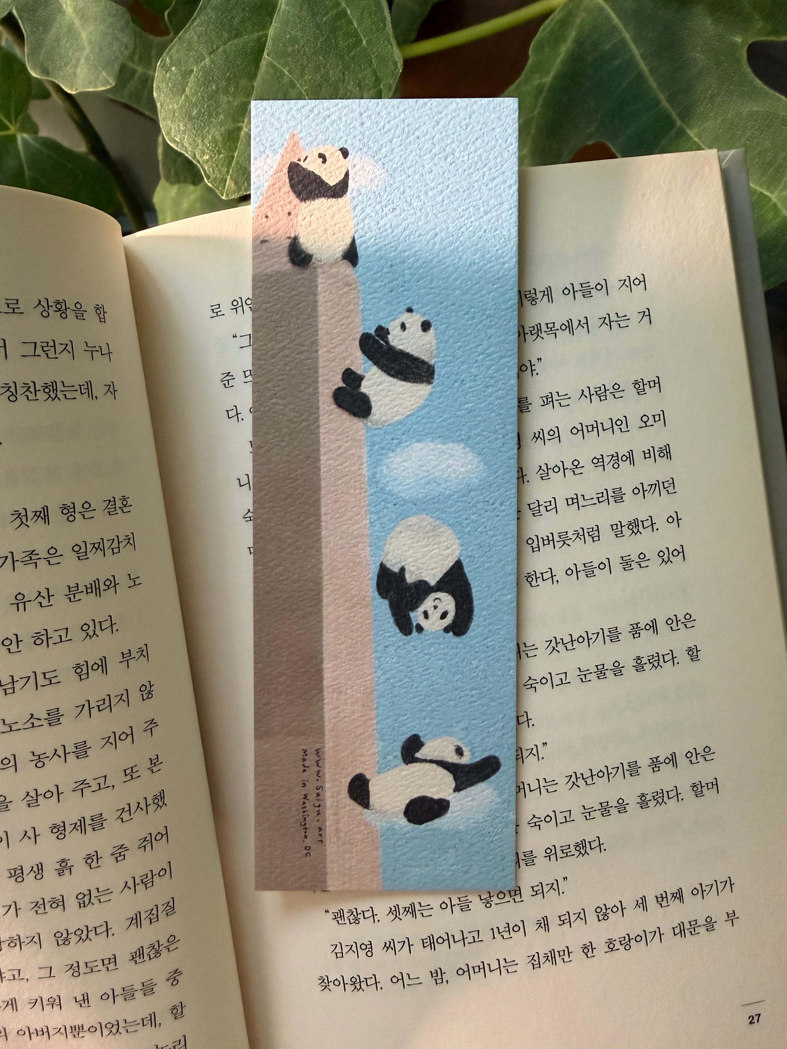 Falling Panda Bookmark