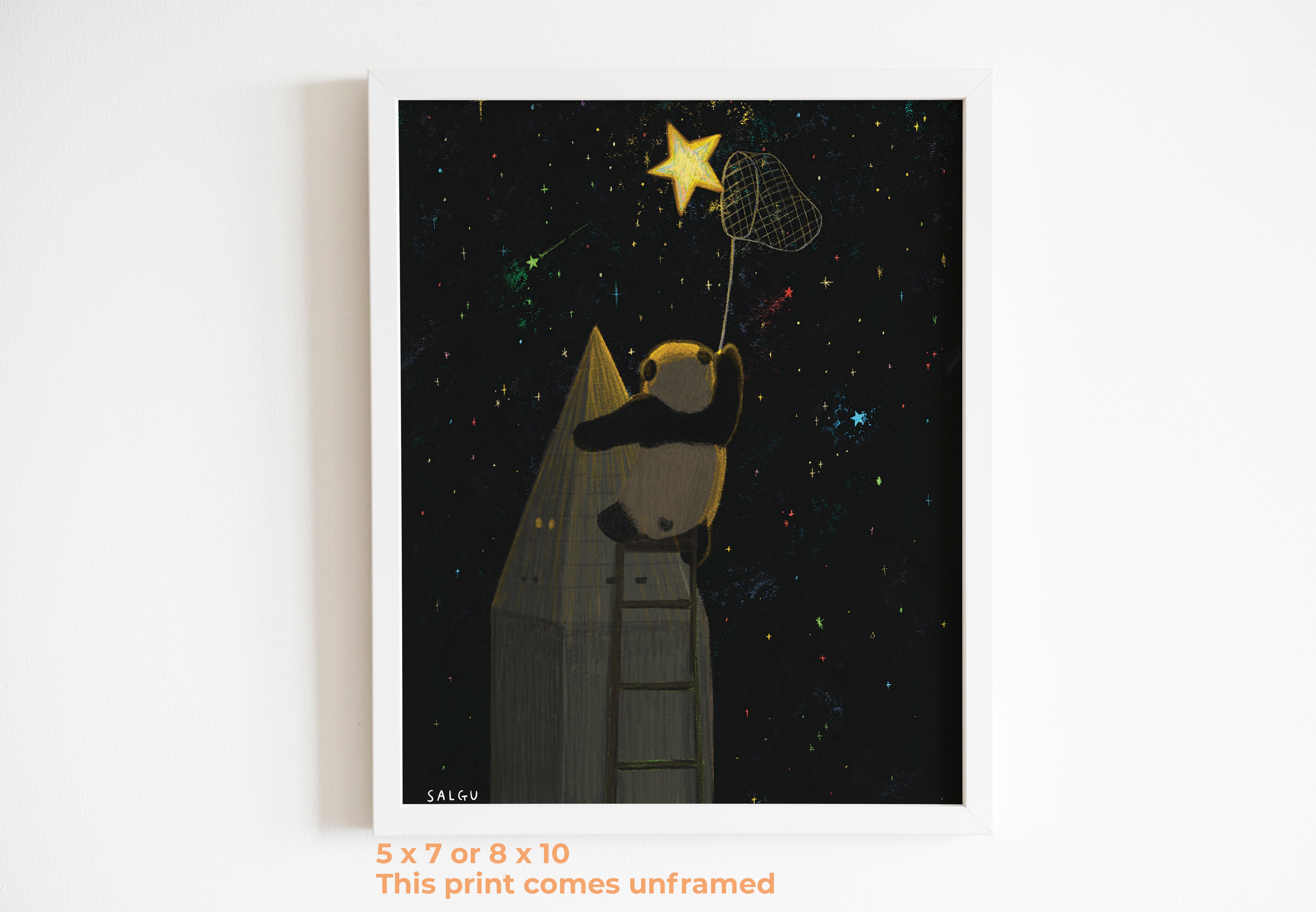 a Star Catching Panda Print