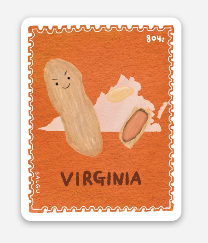 Virginia Peanuts Stamp Sticker