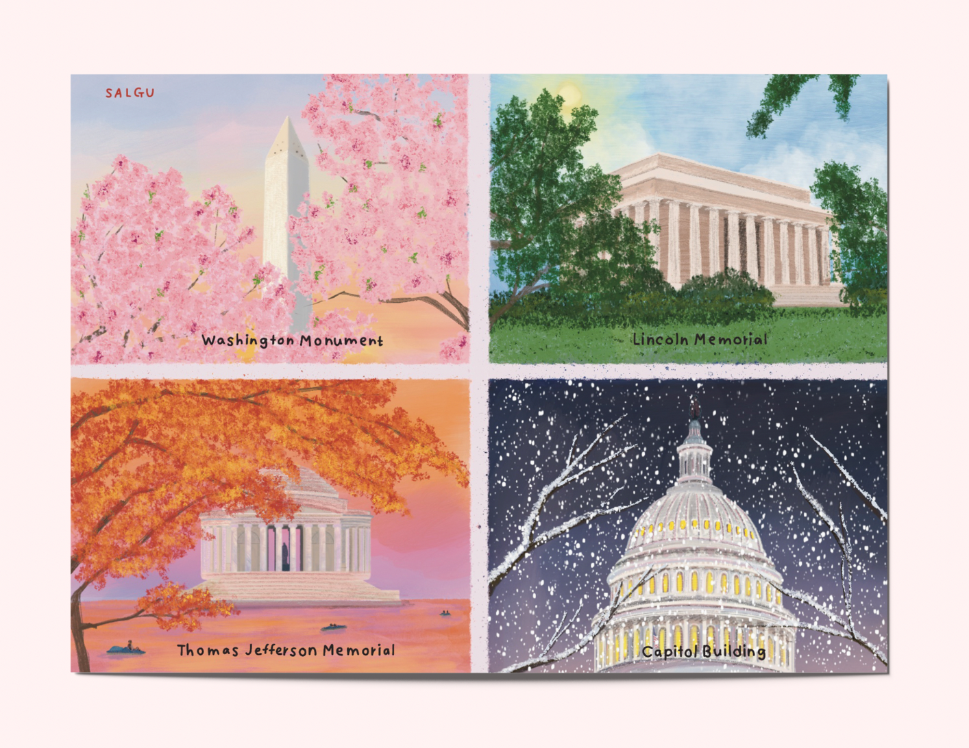 Washington DC Four Seasons Postcard