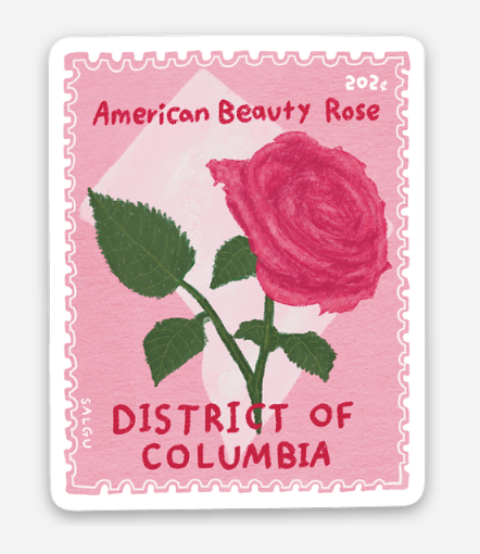 Washington DC National Flower American Beauty Sticker