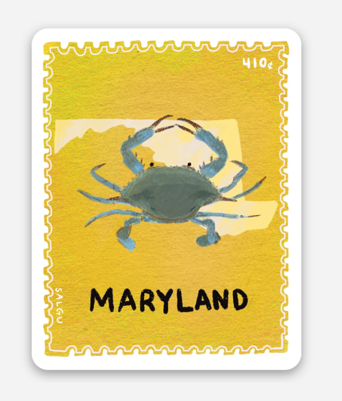 Maryland Blue Crab Stamp Sticker