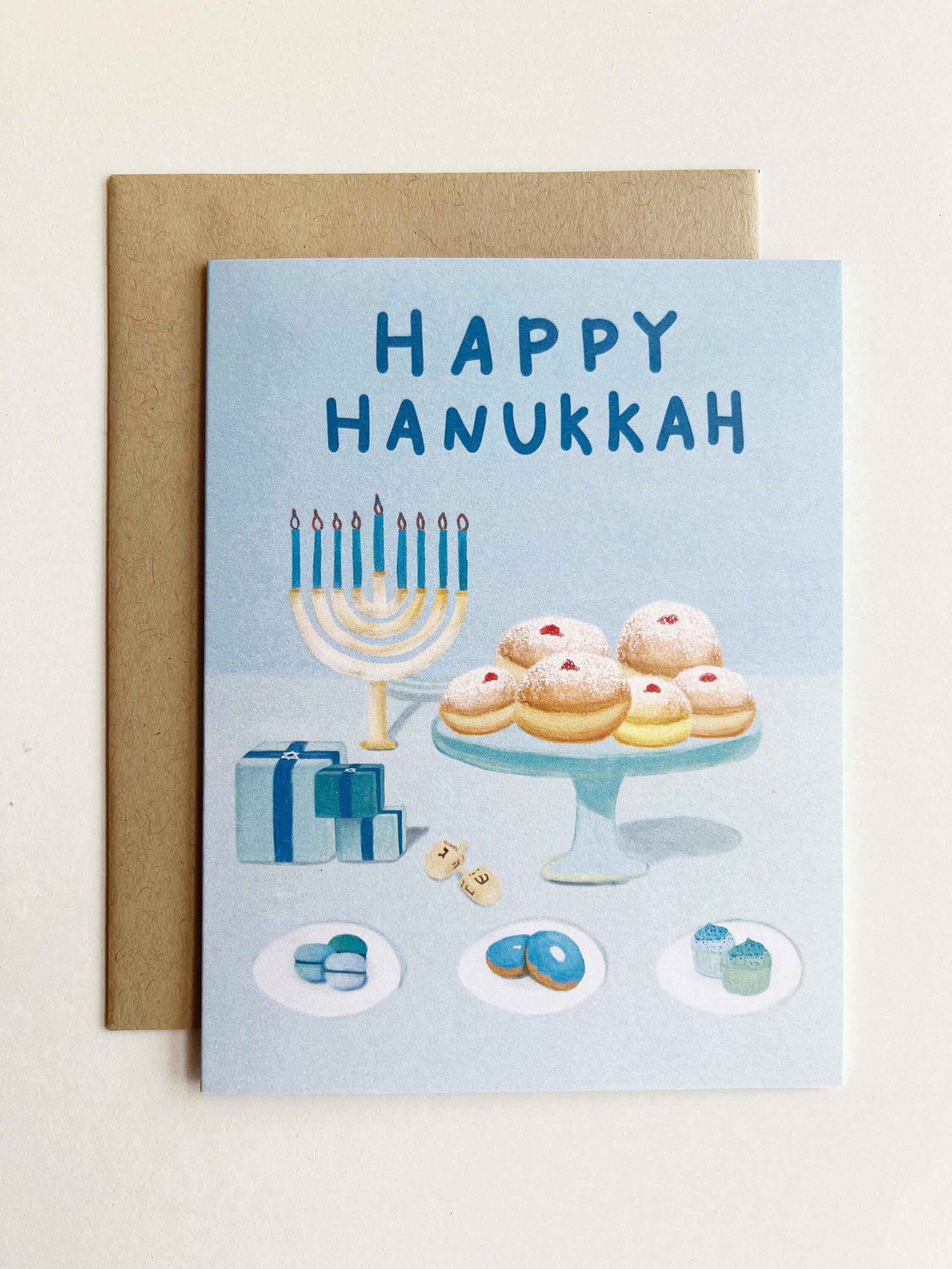 Hanukkah Desserts and Menorah Card