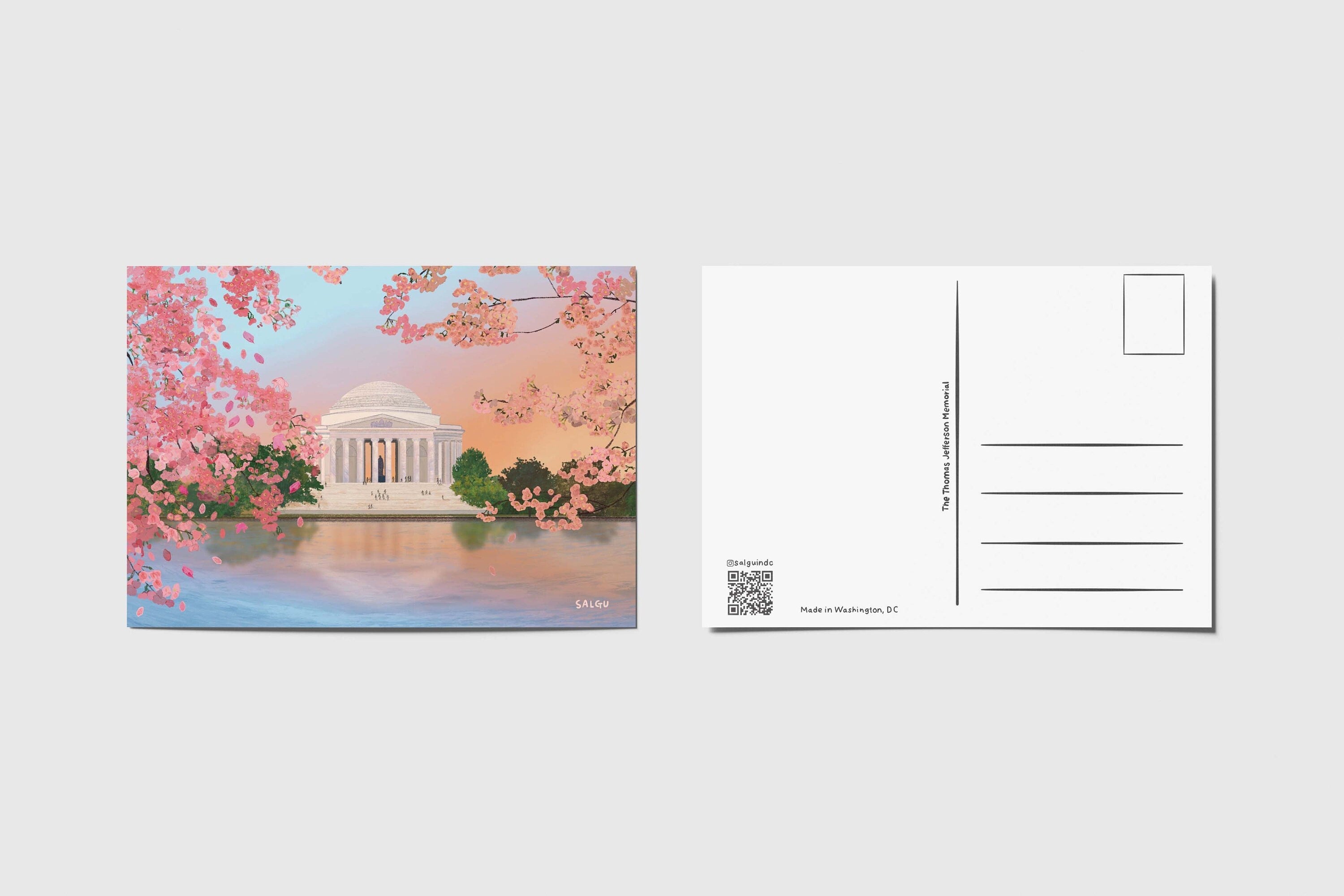 Thomas Jefferson Memorial Cherry Blossom Postcard