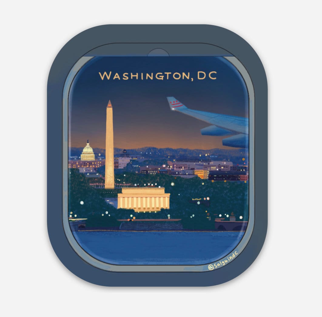 DC from the Airplane Window Sticker