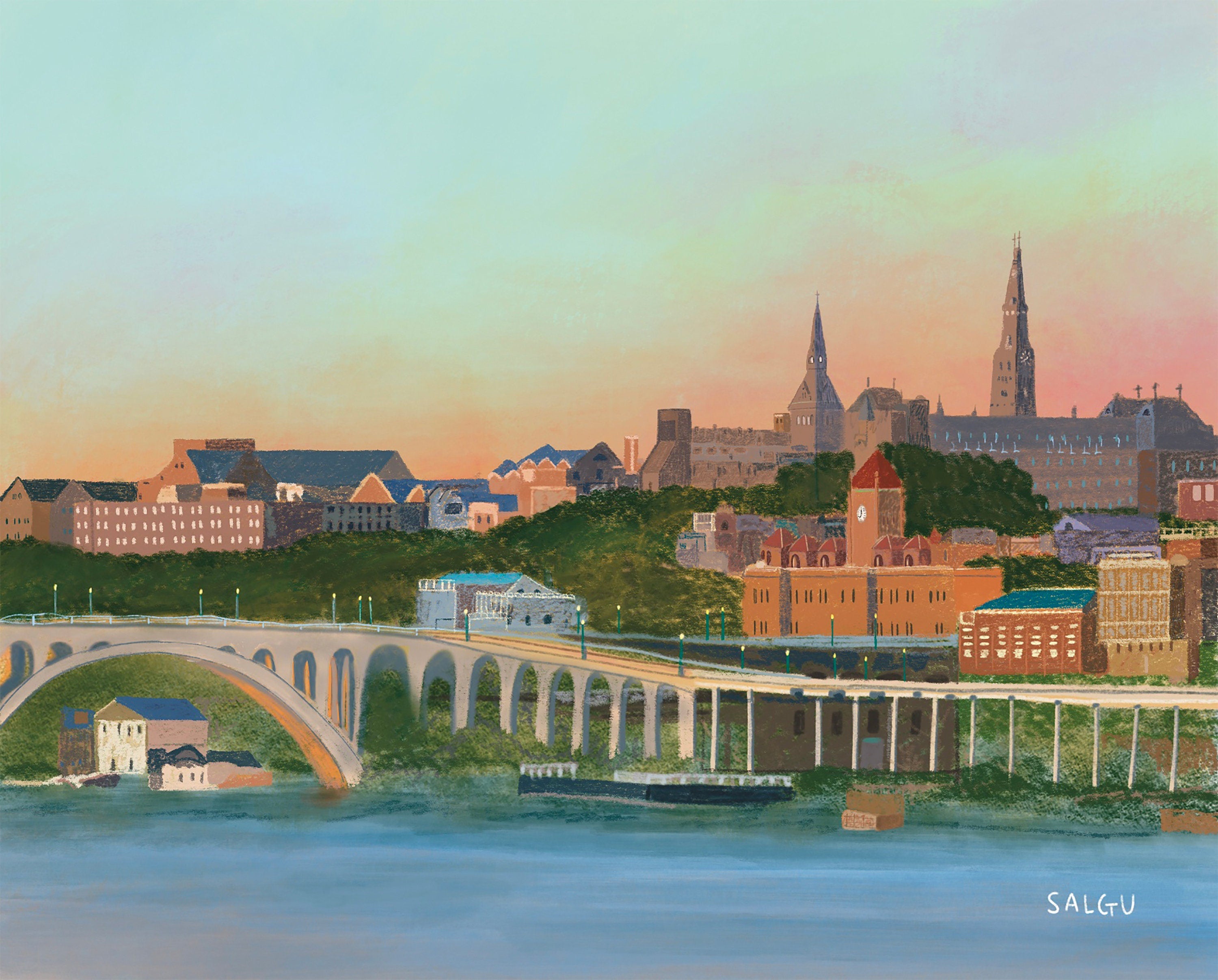 Georgetown from the Potomac Print