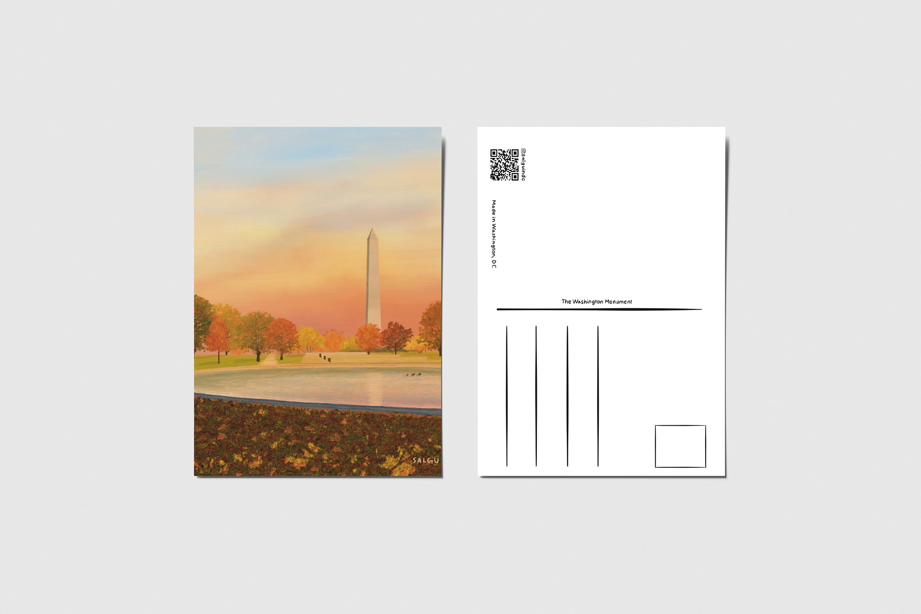 Washington Monument in Fall Postcard