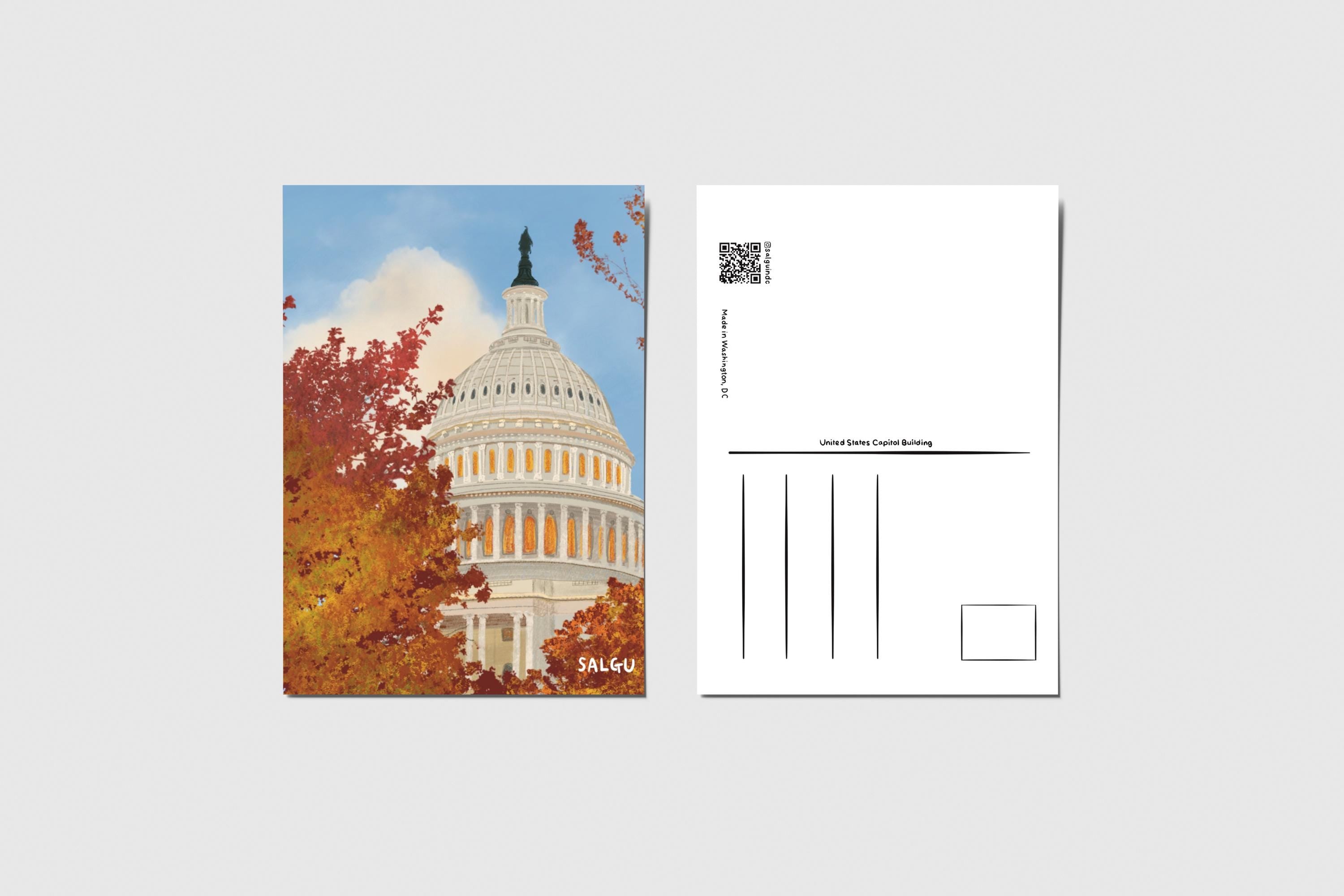 Capitol Building in Fall Postcard