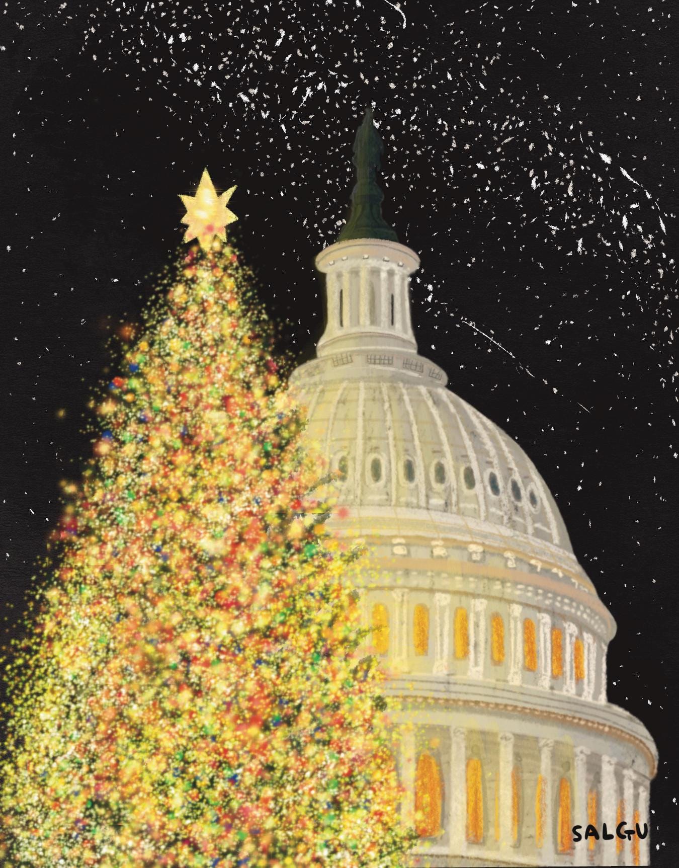 Capitol Building in Winter Postcard