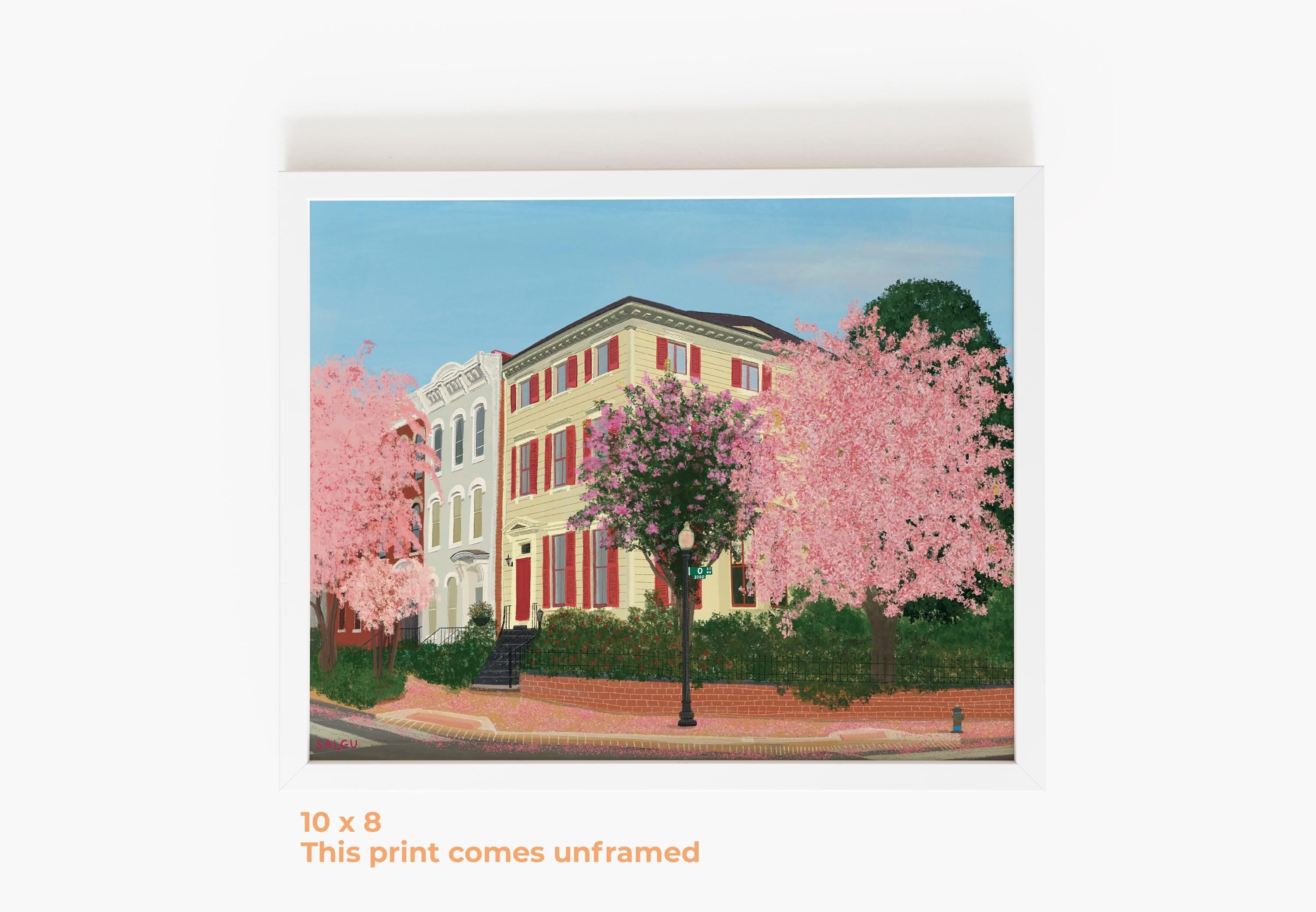 Georgetown Rowhouses in Spring Print