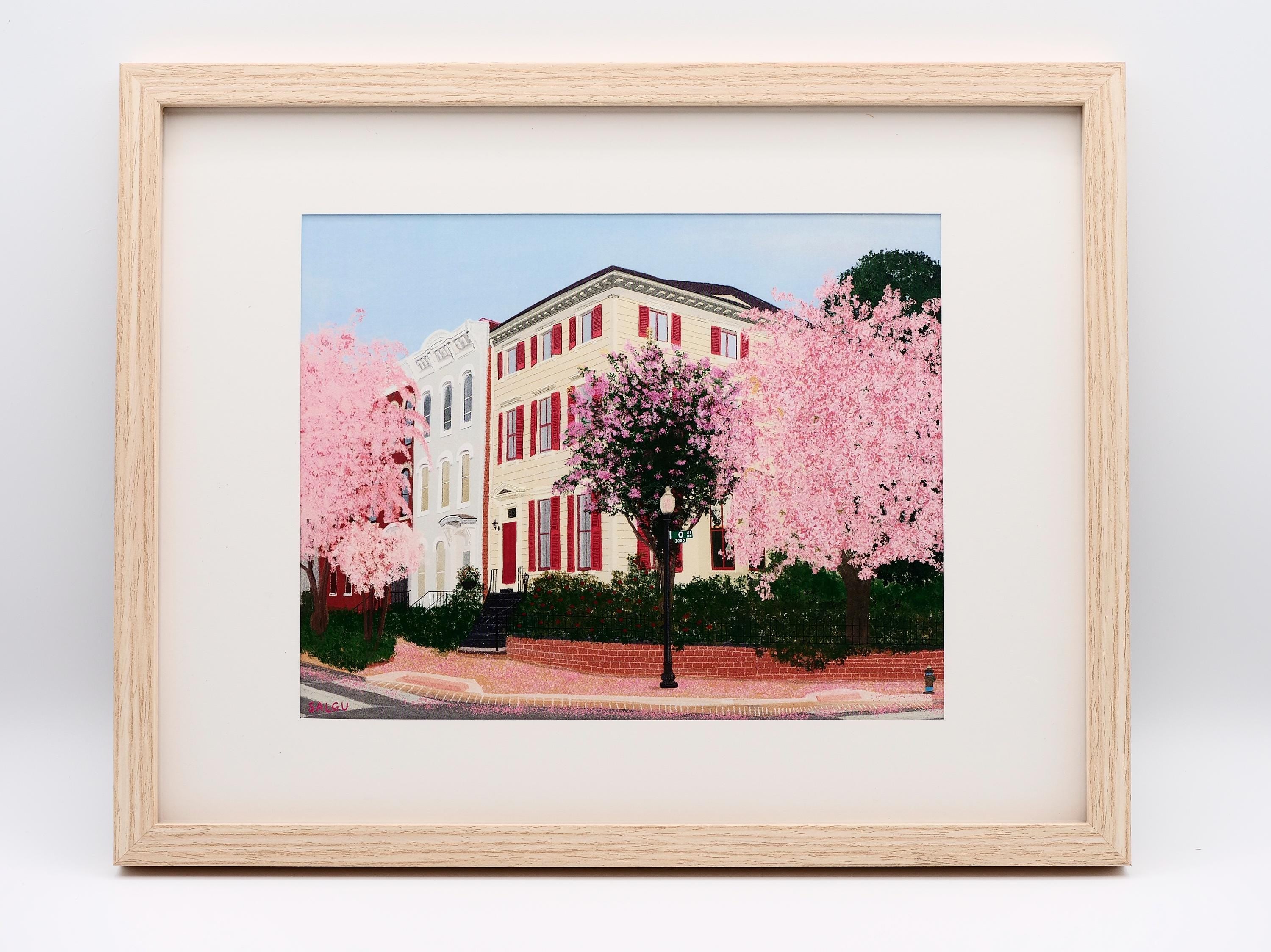 Georgetown Rowhouses in Spring Print