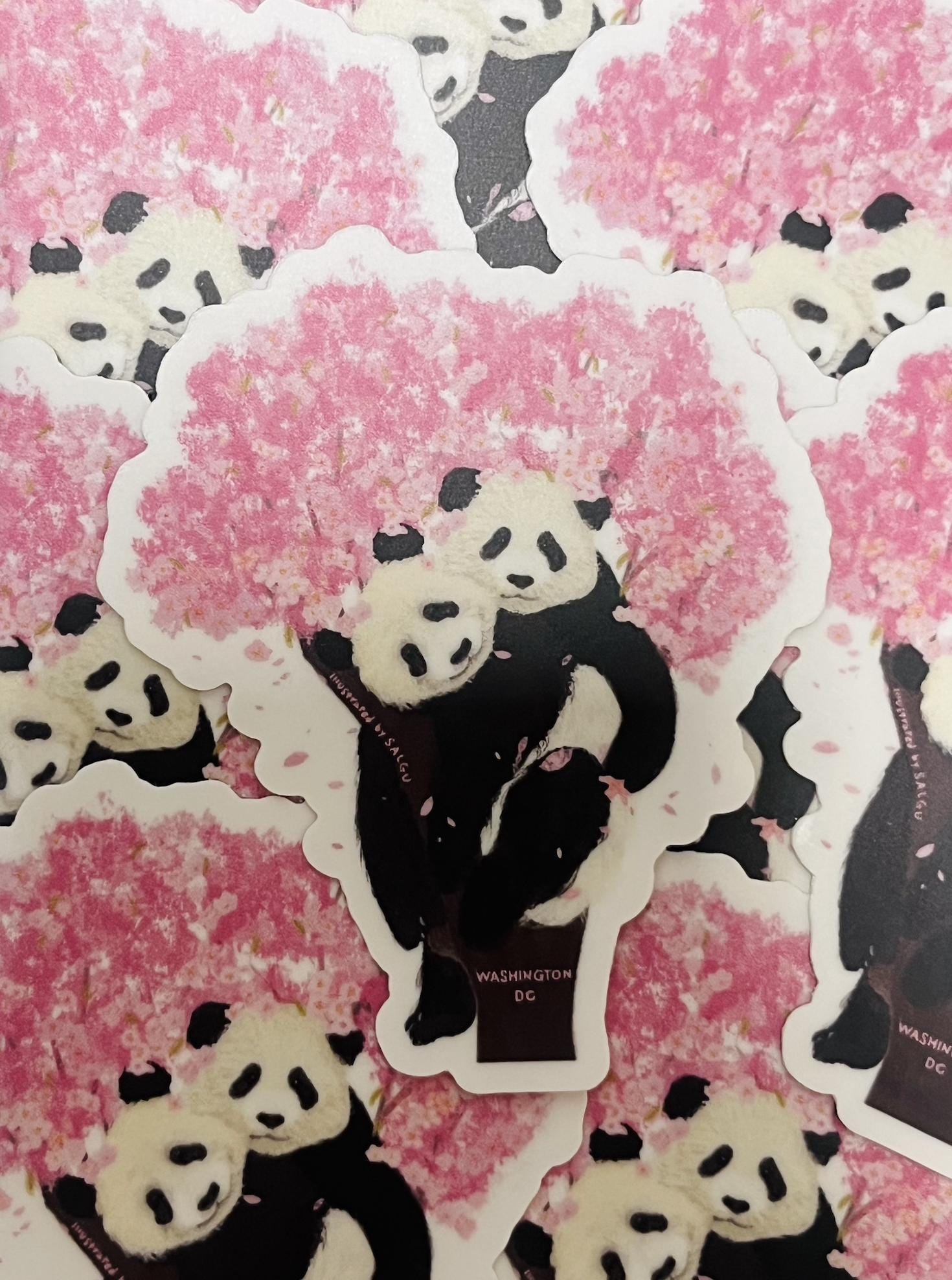 Giant Pandas Cherry Tree Sticker