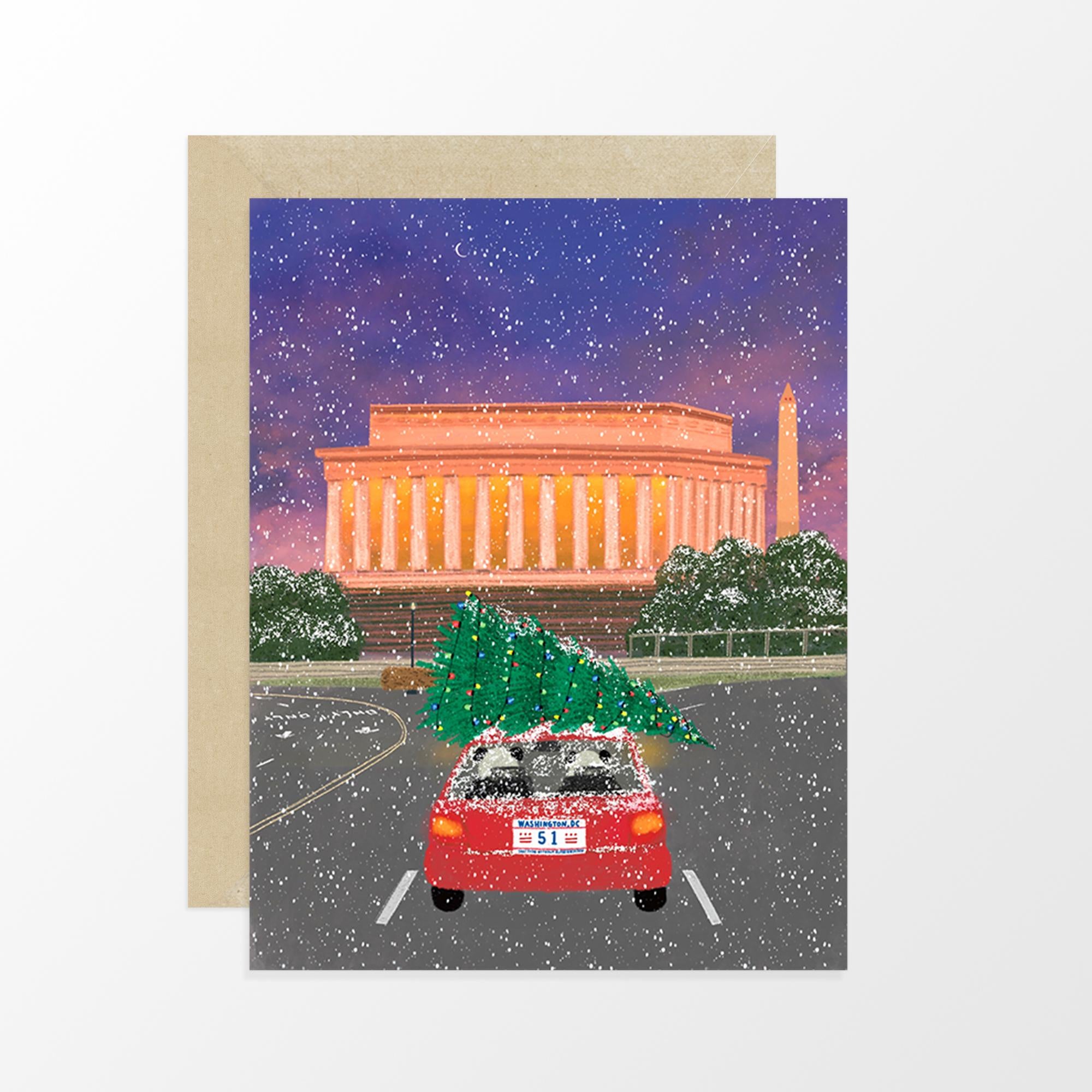 Lincoln Memorial from Arlington Memorial Bridge Card
