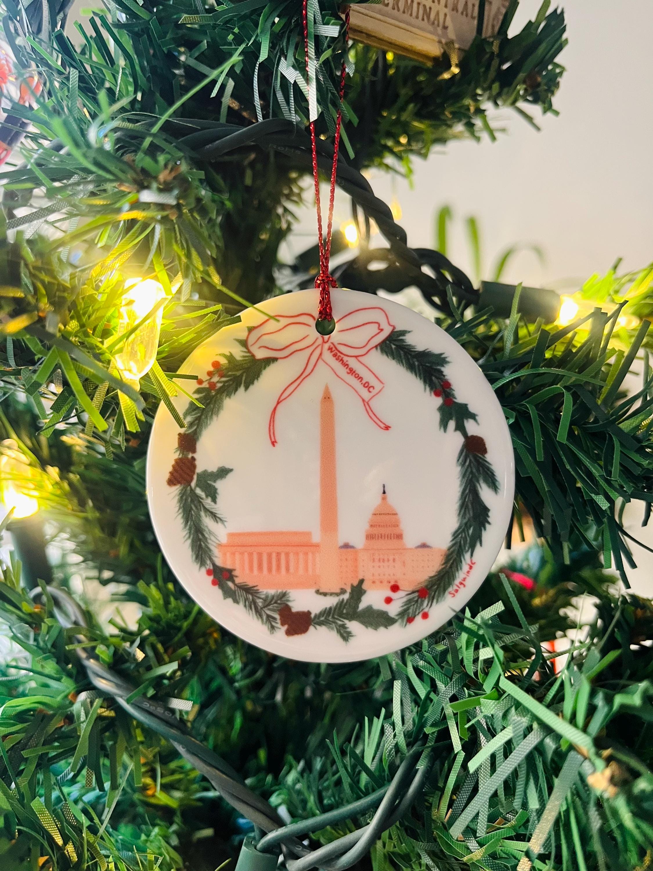 DC Wreath Christmas Ornament