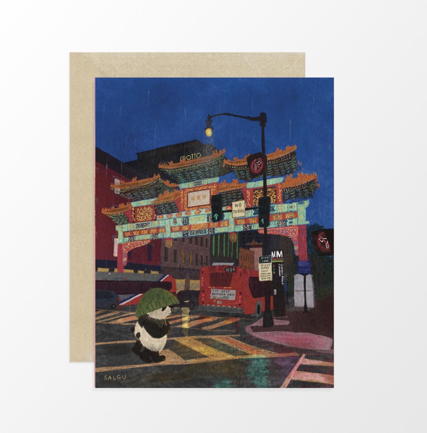 Pandas in Chinatown Card